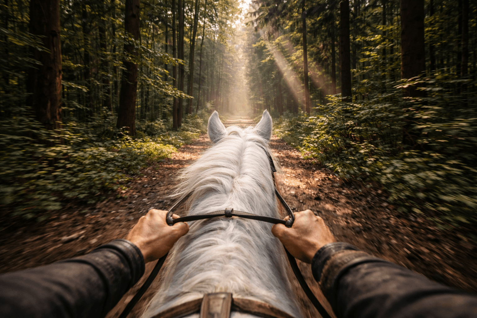 POV riding perspective — open terrain
